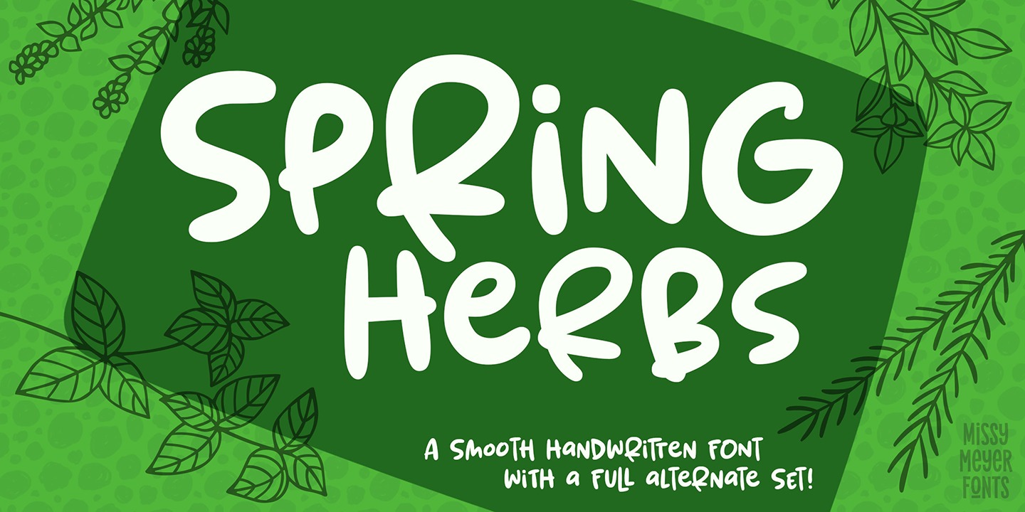Пример шрифта Spring Herbs